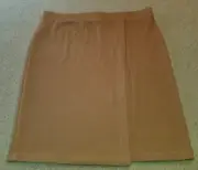 NWT Womens Skirt-ANN TAYLOR-brown rayon stretch knit faux-wrap pull-on Classy-XL