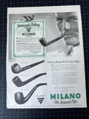 Vintage 1924 Milano Tobacco Pipes Print Ad