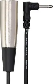 Hosa XVM-305M Right-Angle 3.5 mm TS to XLR3M Camcorder Microphone Cable, 5 Feet Length