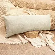 JoraLion Cotton Linen Throw Pillow Cover 14x36 inch, Oatmeal Decorative Accent Pillowcase Farmhouse Cushion Case Home Decor for Couch Living Room Bed Sofa, Pack of 1 (Cover Only)