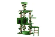 140cm Cat Tree Tower Kitty Sisal Scratching Post Scratcher House Stand Cave Hammock Activity Centre Artificial Grass Condo Furniture Multi Levels
