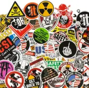 Outus 300 Pieces Hard Hat Stickers Funny for Tool Box Multicolor