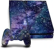Official Cosmo18 Milky Way Art Mix Vinyl Sticker Gaming Skin Decal Cover Compatible with Sony PlayStation 4 PS4 Console and DualShock 4 Controller Bundle