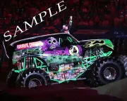 GRAVE DIGGER MONSTER TRUCK RUNNING ON TRACK 13X19 GLOSSY POSTER