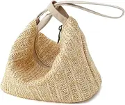 [BBORGDC] Original Design Woven Straw Wristlet Wallet & Clutch Bag - Large Capacity Zipper Pouch with Wrist Strap, Perfect Summer Beach Handbag for Travel, Vacation, and Gifts, Strawyellow