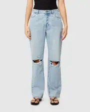 90's Relaxed Denim Jeans Long Beach Worn