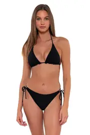 Sunsets Starlette Triangle Bikini Swimsuit Top in Black at Nordstrom, Size Medium