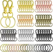 100 Pieces Swivel Clasps Set 50 Piece Lanyard Snap Hooks with 50 Piece Key Chain