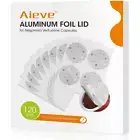 Aieve 120Pcs Aluminum Foil Seals Lid for Reusable Nespresso Pods Vertuo Compatib