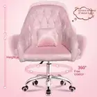 Velvet Office Chair Work Pillow Fabric Armchair Computer Swivel Study Adult Kids