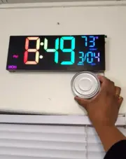 Digital Wall Clock Large Display 13" RGB Remote Control Automatic Brightness New
