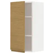 METOD wall cabinet with shelves, white/Voxtorp oak effect, 40x37x80 cm