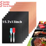 5/10pcs BBQ Grill Mats Outdoor Cooking Baking Non Stick Reusable Grilling Mat