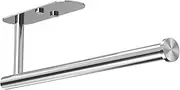 Paper Towel Holder Under Cabinet, Self Adhesive Paper Towel Holder for Kitchen Wall Mount SUS304 Stainless Steel Holder Under Counter Hanging Towels Kitchen Organization (Silver)