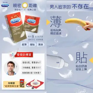 【Durex杜蕾斯】超薄裝保險套衛生套安全套避孕套3入(情趣用品.保險套)