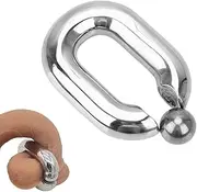 Oval Ball Ring Scrotum Pendant Ball Stretcher Stainless Steel CBT Erotic Heavy Scrotum Bondage Cock Ring Metal Testicles Stretching Exercise Ring Sex Toy (48 mm x 20 mm - 420 g)