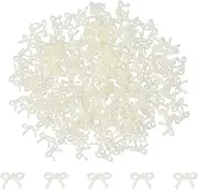 uxcell 200Pcs Bow Nail Charms, 0.2" Cute Resin Mini Bows Decorations 3D Nail Bowknot for Birthday Party DIY Crafts Phone Case Jewelry Decoration, Beige