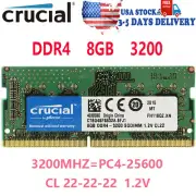 CRUCIAL 8GB DDR4 3200 MHz PC4-25600 Laptop SODIMM Non-ECC 260-Pin Memory RAM 8GB