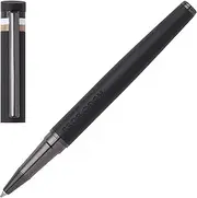 HUGO BOSS Loop Iconic HSG3525A Rollerball Pen Made of Brass Black/Dark Green Size: 11.6 x 146 mm
