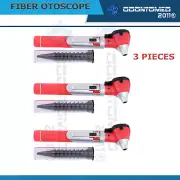 3 NEW RED Otoscope Fiber Optic Medical Diagnostic Examination Ear Otoscope ODM