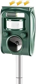 2024 Ultrasonic Animal Repellent, Solar Powered Outdoor Squirrels Deterrent with LED Flashing Motion,Sensor and Sound,Waterproof Deer Dog Repeller,Cat Repellent for Bird Skunk Rabbit Garden Courtyard