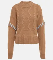 Bogner Cable-knit alpaca wool and wool sweater