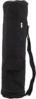 YARNOW Yoga Mat Storage Bag Outdoor Exercise Mat Yoga Towel Shoulder Canvas Tote Bag Yoga Mat Carry Bag Gym Bag with Yoga Mat Holder Sports Tote Bag Yoga Bag Tote Bag – Black Cotton Linen