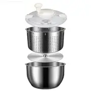 6L Salad Spinner Stainless Steel Large Vegetable Washer with PP Lid for Fruit Washer Pasta & Fries Spinner Salad Dryer