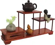 Rosewood Antique Shelf Solid Wood Chinese Style Small Duobao Pavilion Purple Sand teapot Mortise and Tenon Shelf Storage Rack Display Stand,A