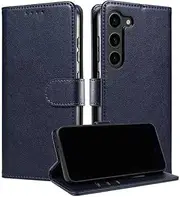 [Boyobacase] Wallet Case for Samsung Galaxy S22 Plus 5G,for Galaxy S22 Plus 5G Case,PU Leather Flip Cover RFID Blocking Phone Cover with 3 Card Slots [Stand Feature] [Side Magnetic Closure]-Navy Blue