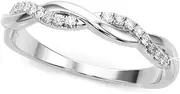 [JTC LTD] 9K Gold Diamond Infinity Twist Eternity Band | 0.25Ct Stackable Engagement Ring | White, Yellow, Rose Gold | High-Polish Finish