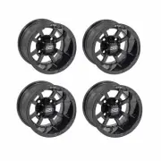Set of 4 Golf Cart GTW Storm Trooper 10 x 7 Glossy Black Wheel With 3:4 Offset