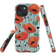 For iPhone 15 Plus Tough Protective Cover, Poppy Field