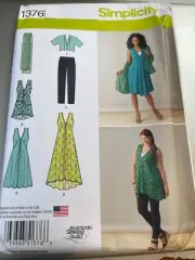 Simplicity Pattern 1376 Misses Jacket~Dress 2 Lengths~Tunic~Scarf~Leggings 10-18