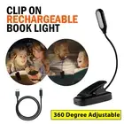 USB Rechargeable LED Reading Light Clip On Bed Book Reading Lamp Desk Table Lamp