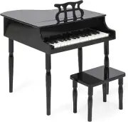 Kids Classic Wooden 30-Key Mini Grand Piano Musical Instrument Toy w/Piano Lid,