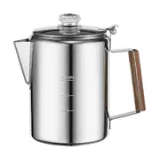 Coffee Percolators Stovetop for Camping, Percolator Coffee Pot Stainless Steel Coffee Maker Camping Silver