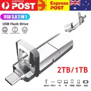 2TB 1TB USB Flash Drive U Disk 2in1 Storage Memory Stick For Samsung Android PC