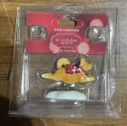 ST NICHOLAS SQUARE "DOG LEAPING" PUPPY on SPRING * NEW * FREE SHIPPING