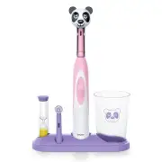 TB10 Kids Electric Toothbrush Kit - Fun Polly The Panda Cap with 2 Extra-Soft...