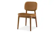 Kelsey Leather Chair, Walnut Stain