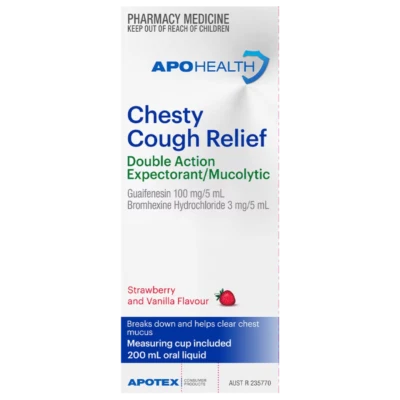 APOHealth Chesty Cough Relief 200mL Double Action Expectorant Mucolytic Mucus