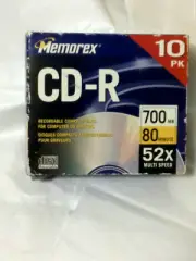 Memorex CD-R 700MB 80 Minute 52X Multi-Speed 10-Pack Compact discs sealed