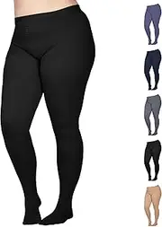 3XL Plus Size Compression Pantyhose, Opaque Graduated Support Hose Stockings - 20-30mmHg Graduated Medical Compression, Closed Toe - Absolute Support Brand, A204BL6 (Black, XXX-Large)