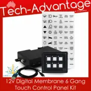 12v Boat Motorhome Caravan 6 Gang LED Backlit Touch MOMENTARY Switch Panel Kit