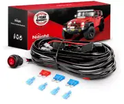 Off Road LED Light Bar Wiring Harness Kit Road Lights Universal Circuit Protect