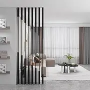 Room Divider 145-300cm Tall - Privacy Screen Column, Metal Slats, Partition Room Dividers Post and Separation Column, Wall Divider for Room Separator, Paravent(5pcs,245cm/97in/8.04ft)
