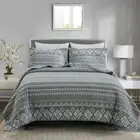 DDUOXIN Boho King Quilt Set - 100% Cotton Geometric King Quilt with 2 Pillow ...