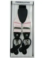 [Formalaties] Paisley Tapestry Premium Convertible Suspenders Braces Y Back in Pink