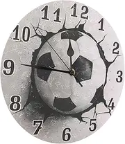 Kisangel Unique Soccer Wall Clock Large Digital Wall Clock Decorative Gear Manual Wind up Rustic Decor for Living Room
